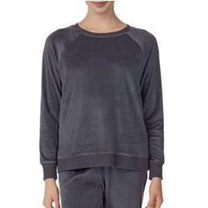 Stars Above Gray Velour Long Sleeve Pullover Top